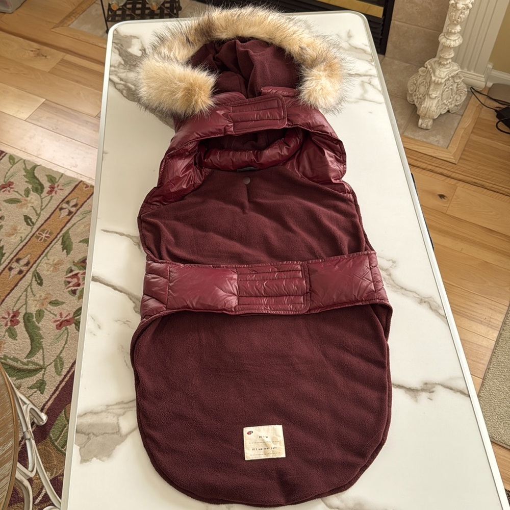 New Pajar Pup Zola dog jacket w/faux fur trimmed hood.  Size XXL. Color Merlot. - Picture 3 of 16
